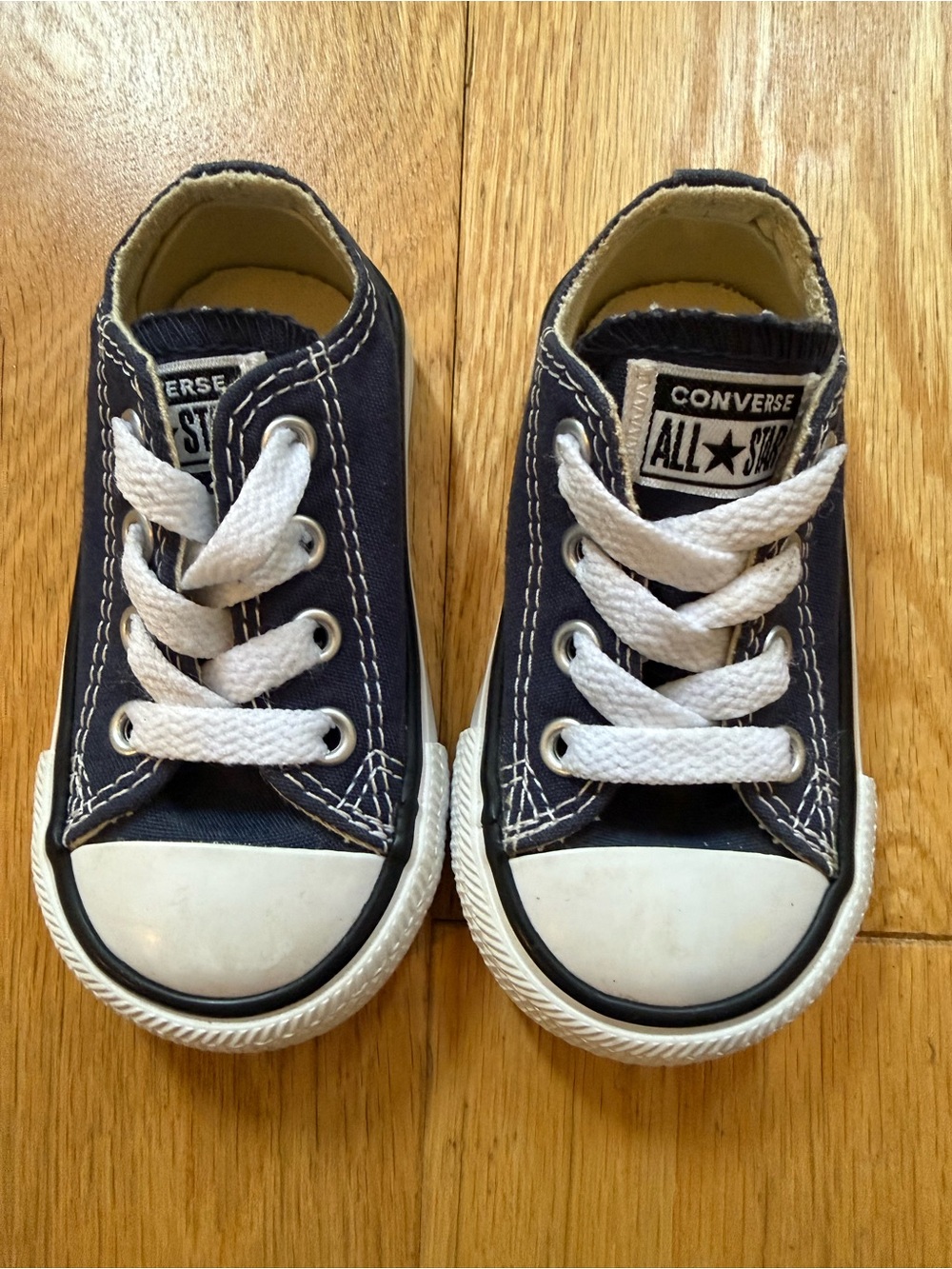 Converse Kids Navy and White Low Top Sneakers